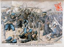 Japanese attack on a Russian entrenchment, Russo-Japanese War, 1904