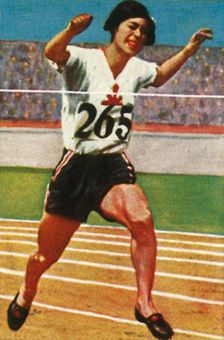 Japanese athlete Kinue Hitomi wins silver medal in the Women's 800 metres, 1928. Creator: Unknown