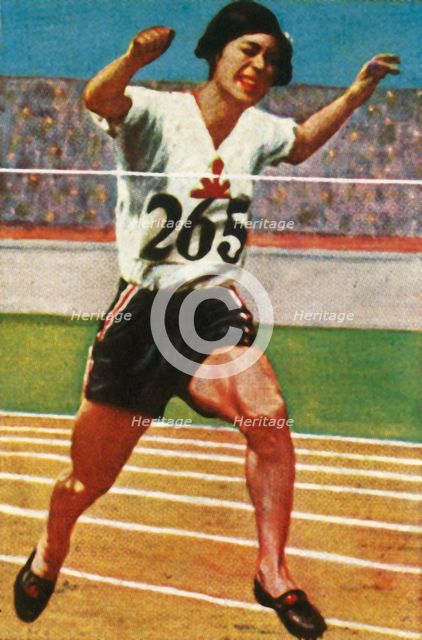 Japanese athlete Kinue Hitomi wins silver medal in the Women's 800 metres, 1928. Creator: Unknown.
