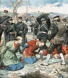 Japanese beheading Chinese functionaries, Russo-Japanese War, 1904-5
