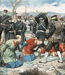Japanese beheading Chinese functionaries, Russo-Japanese War, 1904-5