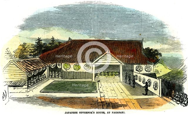 'Japanese governor's house, at Nagasaki', Japan, 1855. Artist: Unknown