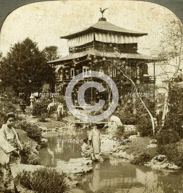 Japanese garden at the World's Fair, St Louis, Missouri, USA, 1904.Artist: Underwood & Underwood