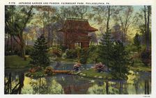 Japanese garden and pagoda, Fairmont Park, Philadelphia, Pennsylvania, USA, 1926