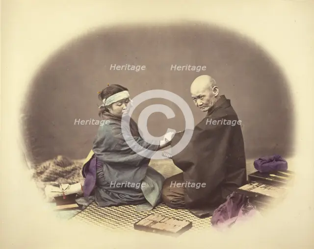 Japanese Doctor and Patient, 1868. Creator: Felice Beato.