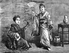 Japanese dancing-girl practising, 1874. Creator: Unknown