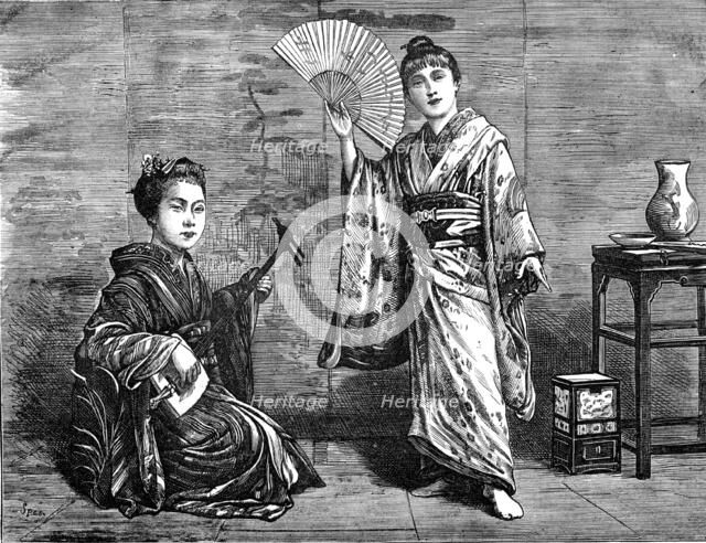 Japanese dancing-girl practising, 1874. Creator: Unknown.