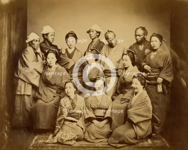 Japanese Family, about 1862. Creator: Felice Beato.
