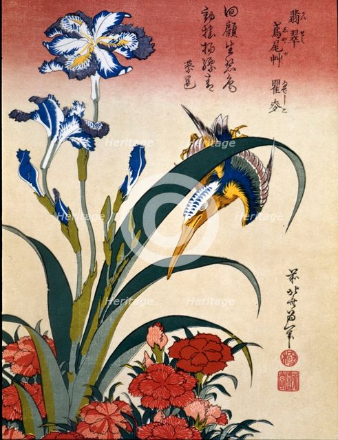 'Japanese Finch', 19th century. Creator: Hokusai, Katsushika (1760 - 1849).