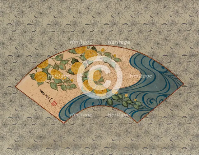 Japanese kerria and waterways, 19th century. Creator: Suzuki Kiitsu.
