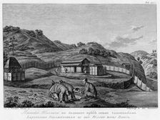 Japanese Interpreters Kneeling in Front of Their Chief, 1813. Creator: Stepan Galaktionov