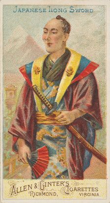 Japanese Long Sword, from the Arms of All Nations series (N3) for Allen & Ginter Cigarette..., 1887. Creator: Allen & Ginter