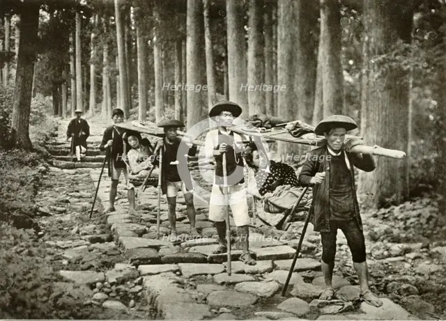 'Japanese Ladies Going to the Shrines, Nikko', 1910. Creator: Herbert Ponting.