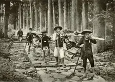 Japanese Ladies Going to the Shrines, Nikko 1910. Creator: Herbert Ponting