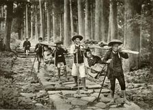 Japanese Ladies Going to the Shrines, Nikko 1910. Creator: Herbert Ponting