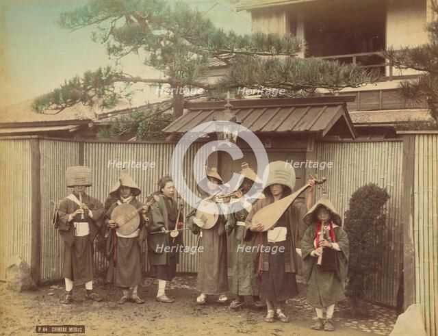 Japanese Musicians, 1870s-1890s. Creator: Kusakabe Kimbei.