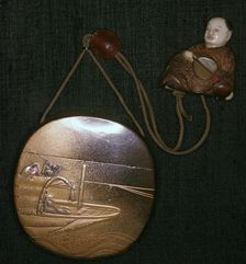 Japanese Netsuke and purse, 19th century