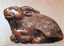 Japanese Netsuke of a goat, 18th century