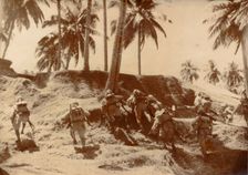 Japanese soldiers approaching Port Blair, Andaman Islands, World War II, 1942. Creator: Unknown