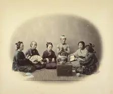 Japanese Singers, about 1868. Creator: Felice Beato
