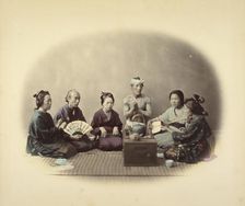 Japanese Singers, about 1868. Creator: Felice Beato