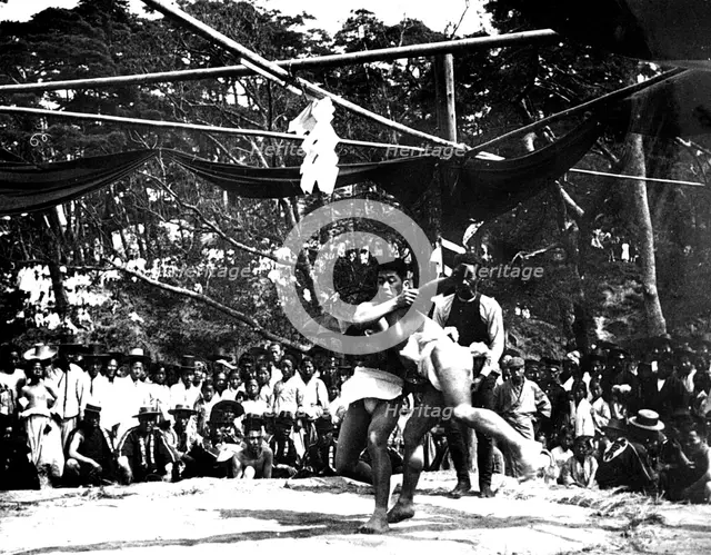 Japanese sumo wrestling, Korea, 1900. Artist: Unknown