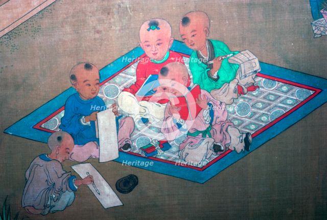 Japanese painting of children at play, 18th century. Artist: Unknown