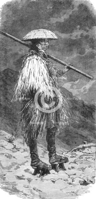 'Japanese peasant in winter costume; A European Sojourn in Japan', 1875. Creator: Unknown.