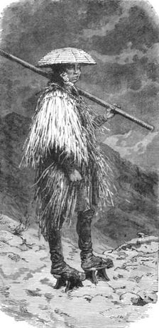 Japanese peasant in winter costume; A European Sojourn in Japan 1875. Creator: Unknown