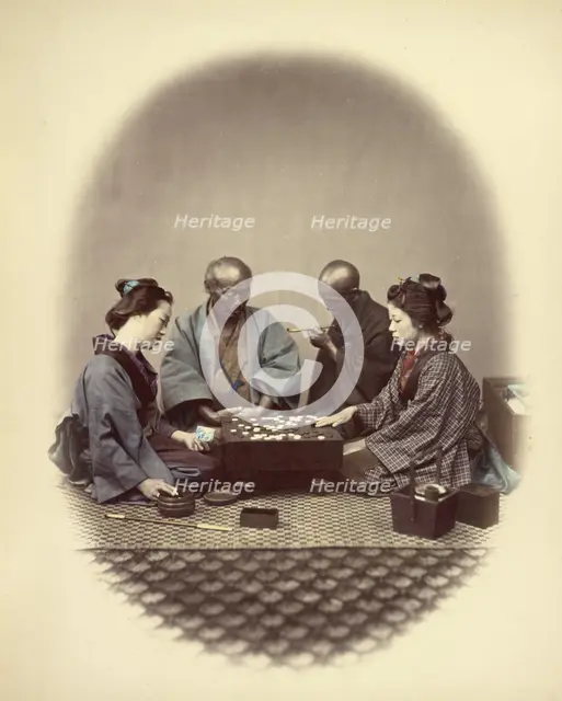 Japanese Playing Goobun, 1866-1867. Creator: Felice Beato.