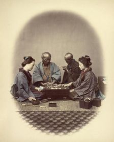 Japanese Playing Goobun, 1866-1867. Creator: Felice Beato