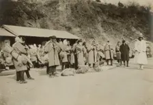 Japanese ready to start on march to Seoul, c1904. Creator: Robert Lee Dunn