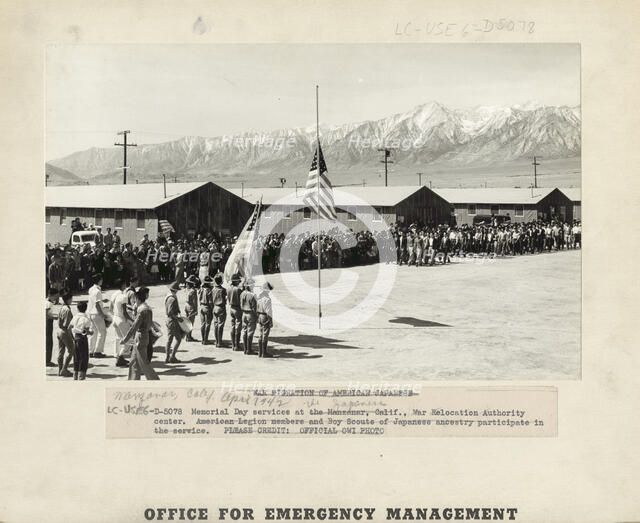 Japanese relocation, California, 1942. Creator: Dorothea Lange.