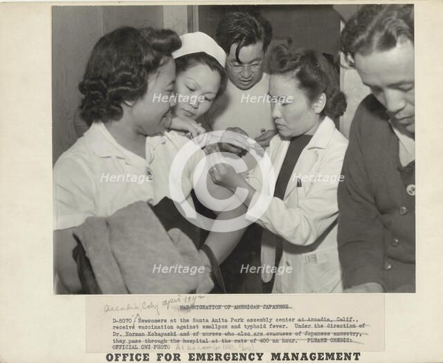 Japanese relocation, California, 1942. Creator: Dorothea Lange.