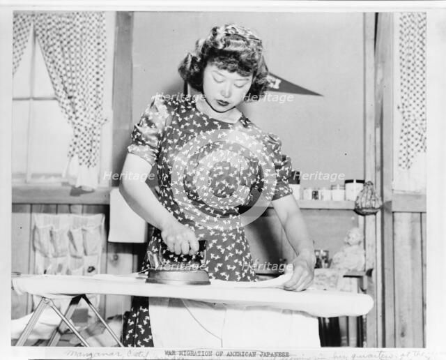 Japanese relocation, California, 1942. Creator: Dorothea Lange.