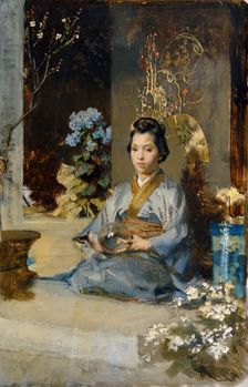 Japanese woman in a room, 1902. Creator: Julius Victor Berger