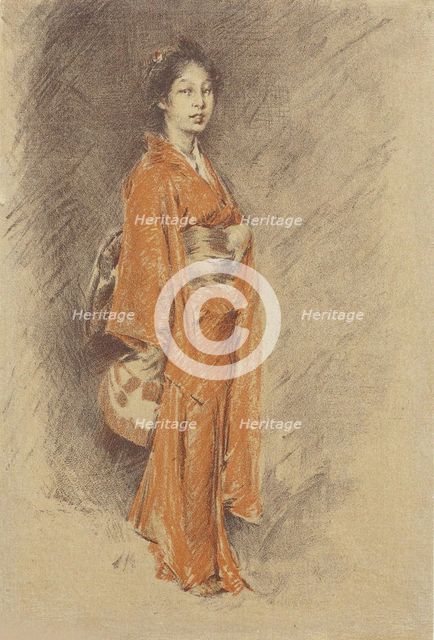 Japanese Woman in Kimono. Artist: Blum, Robert Frederick (1857-1903)