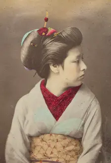 Japanese woman in profile, 1868-1880. Creator: Felice Beato