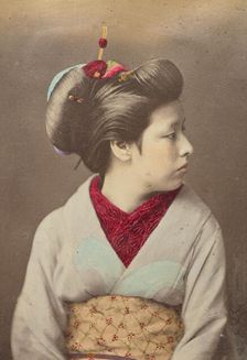 Japanese woman in profile, 1868-1880. Creator: Felice Beato