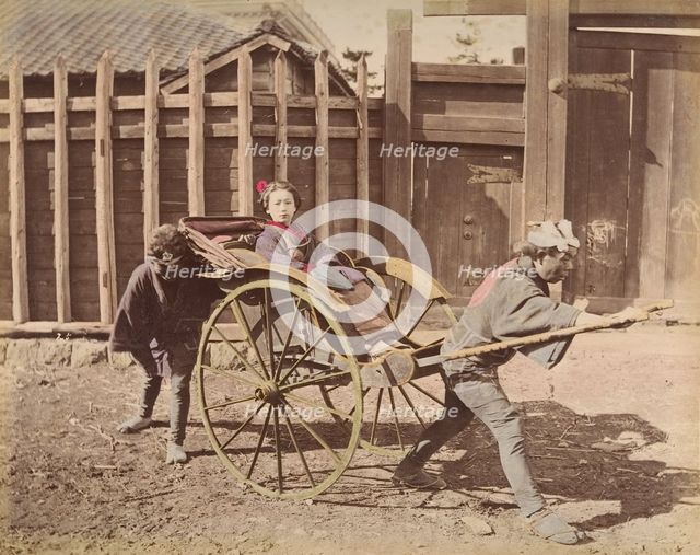 [Japanese Woman Posing in a Carriage], 1870s. Creator: Unknown.