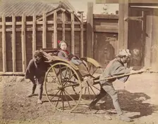 [Japanese Woman Posing in a Carriage], 1870s. Creator: Unknown
