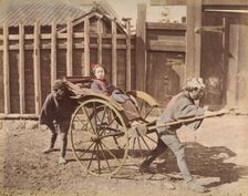 [Japanese Woman Posing in a Carriage], 1870s. Creator: Unknown