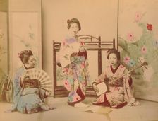 Japanese women, c. 1890. Creator: Kimbei, Kusakabe (1841-1932)