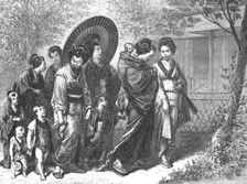 Japanese women going on a visit; A European Sojourn in Japan 1875. Creator: Unknown