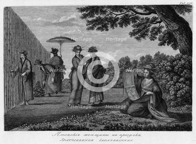 Japanese Women on a Stroll, 1813. Creator: Jegor Skotnikoff.