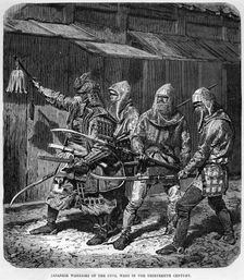 Japanese warriors of the civil wars in the thirteenth century c1875