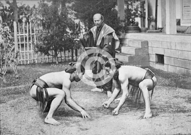 'Japanese Wrestlers Ready for a Go', c1902, (1903). Artist: Unknown.