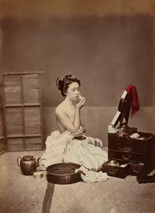 Japanese Toilet, 1870s-1890s. Creator: Kusakabe Kimbei