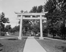 Japanese Torii, entrance canal park, Sault Ste. Marie, Mich., between 1900 and 1920. Creator: Unknown