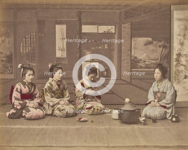 Japanese Tea Ceremonies, about 1875-1890s. Creator: Adolfo Farsari.